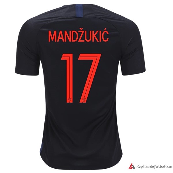 Camiseta Seleccion Croatia Segunda equipación Mandzukic 2018 Azul